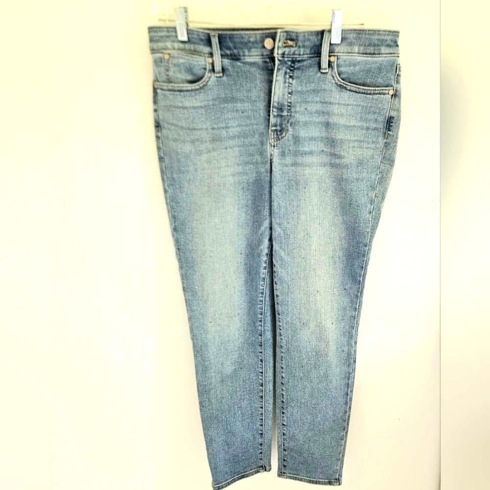 Talbots Flawless Slim Ankle Jeans With Rhinestones